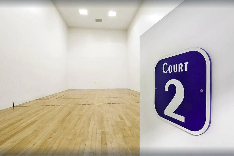 Racquetball courts in club house.