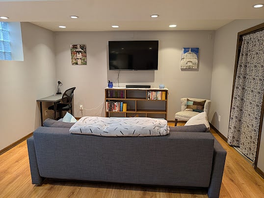 Great room with 50" Smart Fire TV