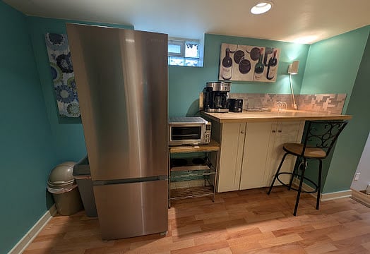 Kitchen Refridgerator and Breakfast Bar Storage