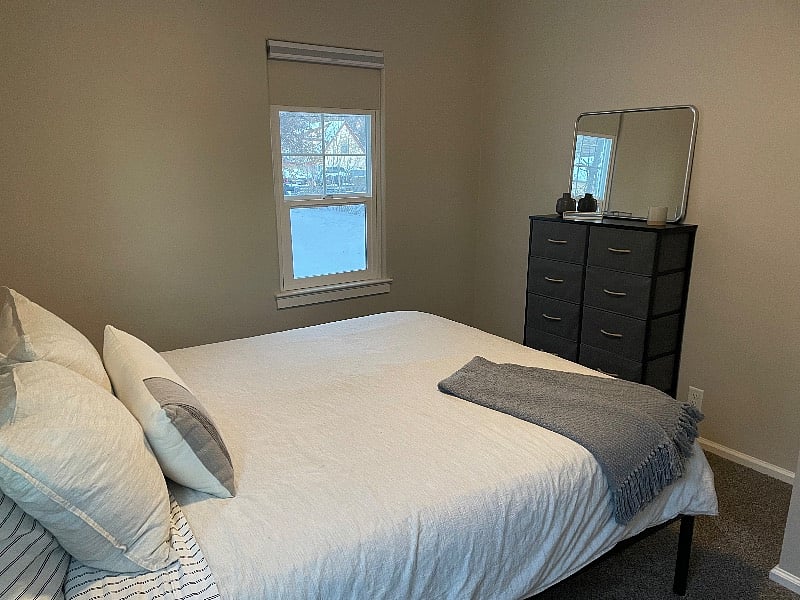 Dresser and closet for hanging clothes