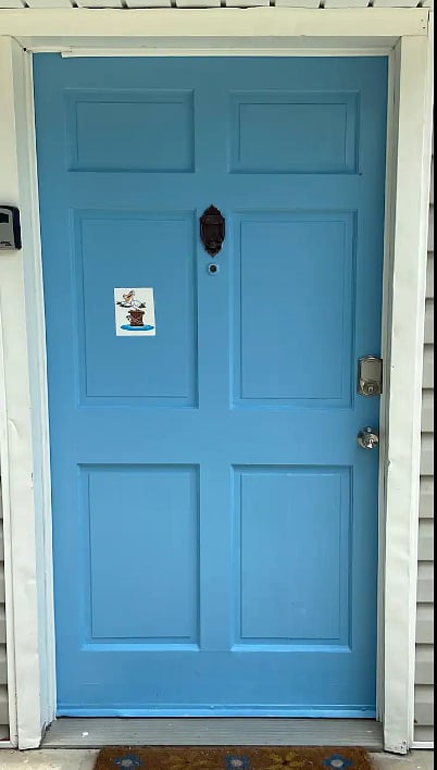 Freshly painted front door, entrance