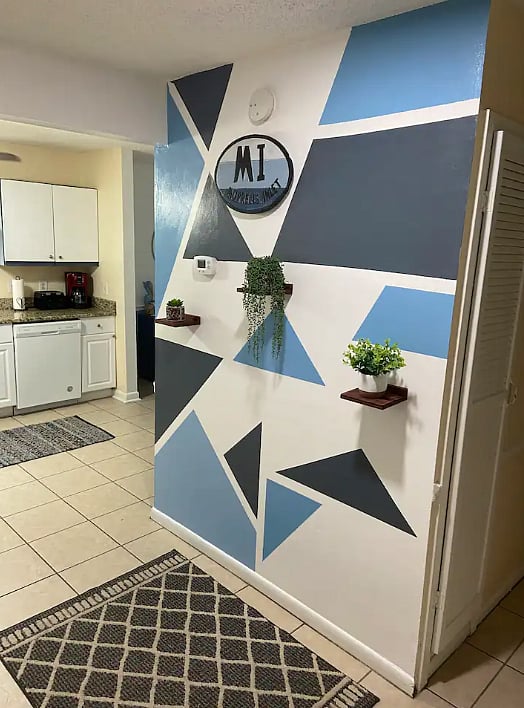freshly painted wall mural