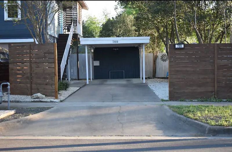 Private covered parking with tandem space for up to two vehicles.