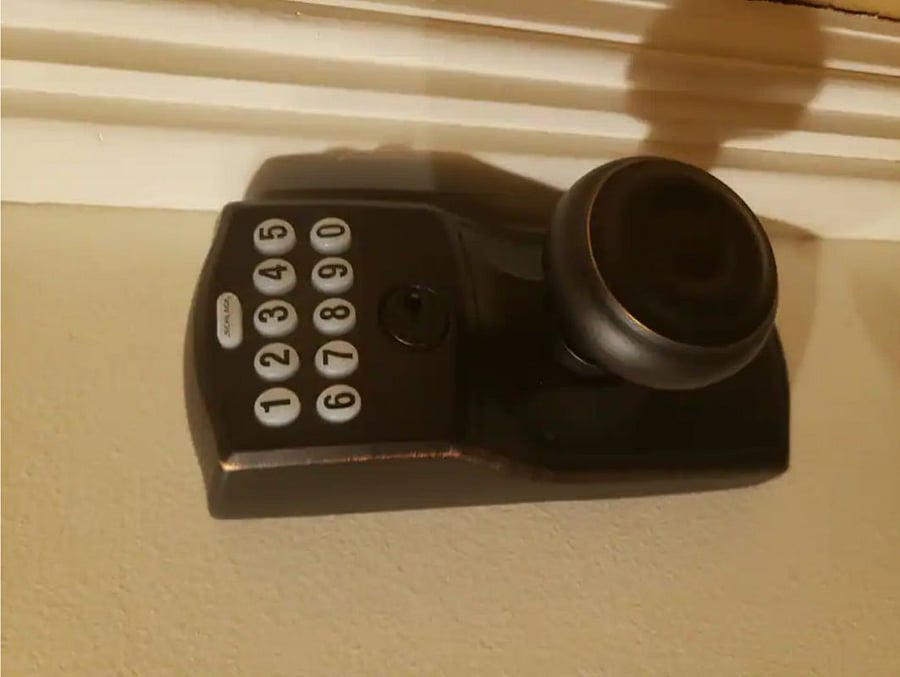 All rooms have private locking keypads like this