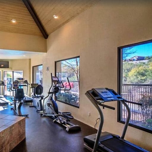 Fitness Center overlooks the pool area