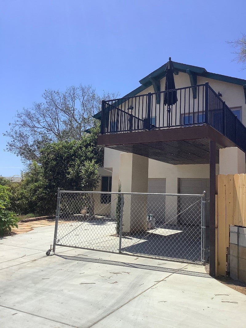 back entrance and parking
