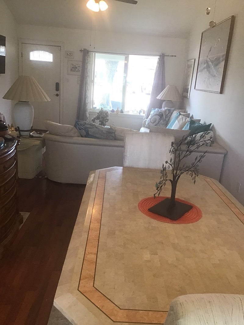Adjoining dining area opening to patio.