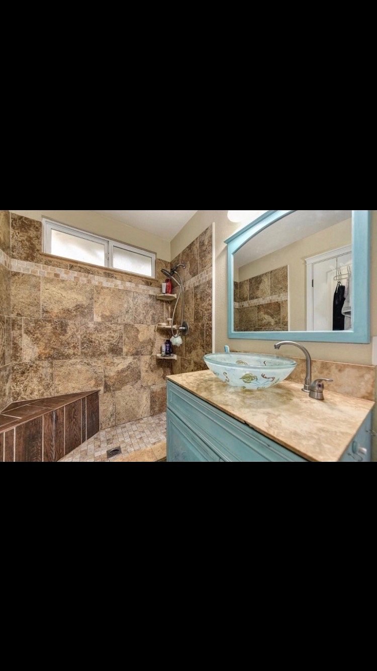 Adjoining bathroom with walk in shower