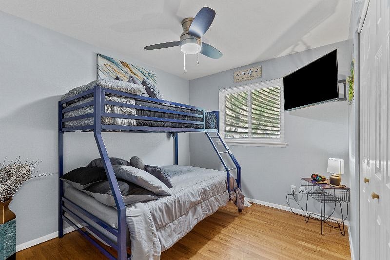 Twin over full bunk bed in 3rd bedroom
