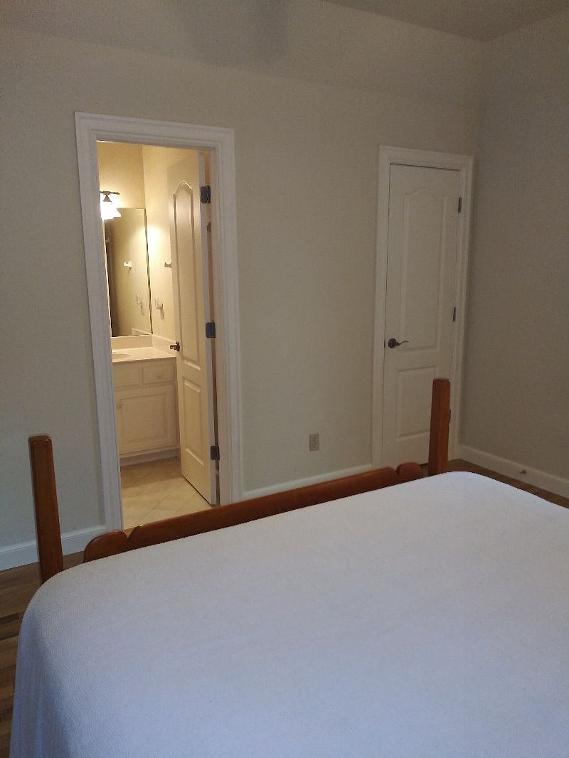 View from head of queen bed