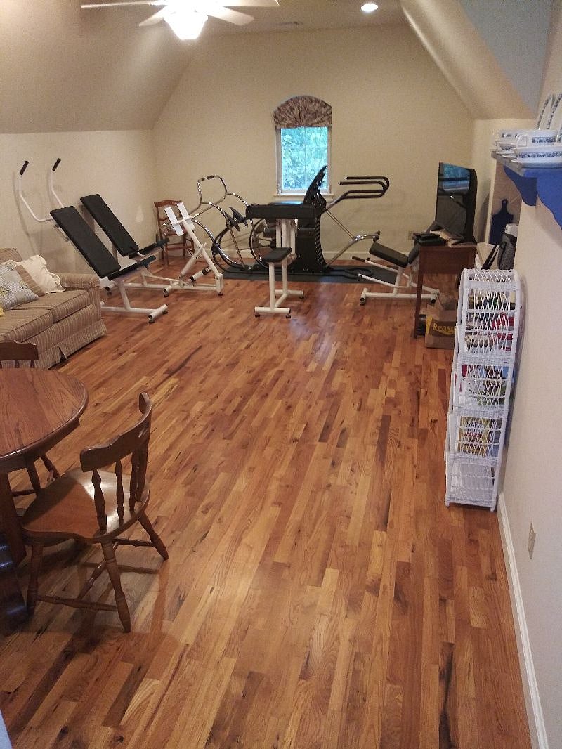 Common room with exercise equipment