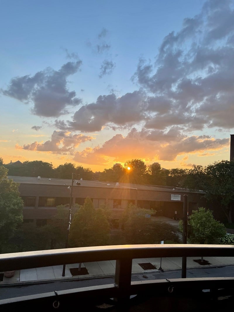 Sunset off your balcony facing west!