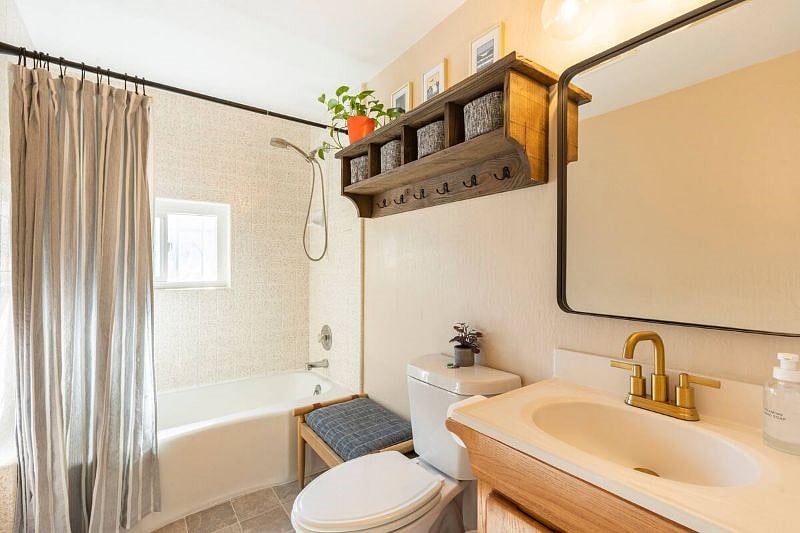 Private spacious bathroom. 
