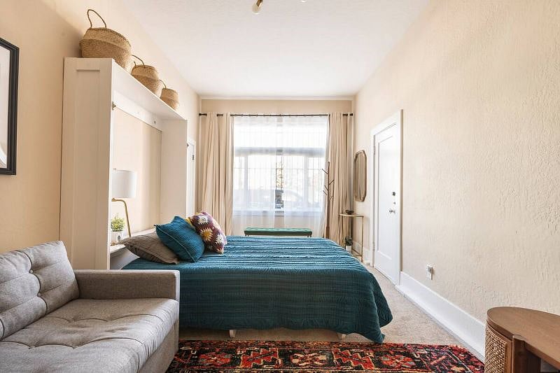 Cozy bedroom/living area combo. 