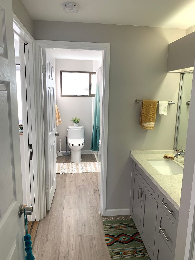 Bedroom to the left.
