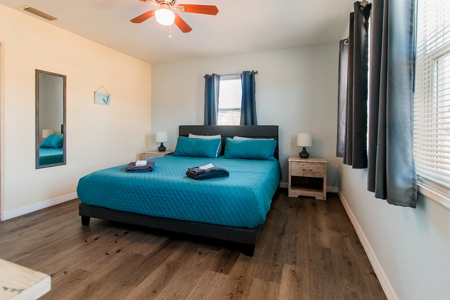 Master bedroom with king bed