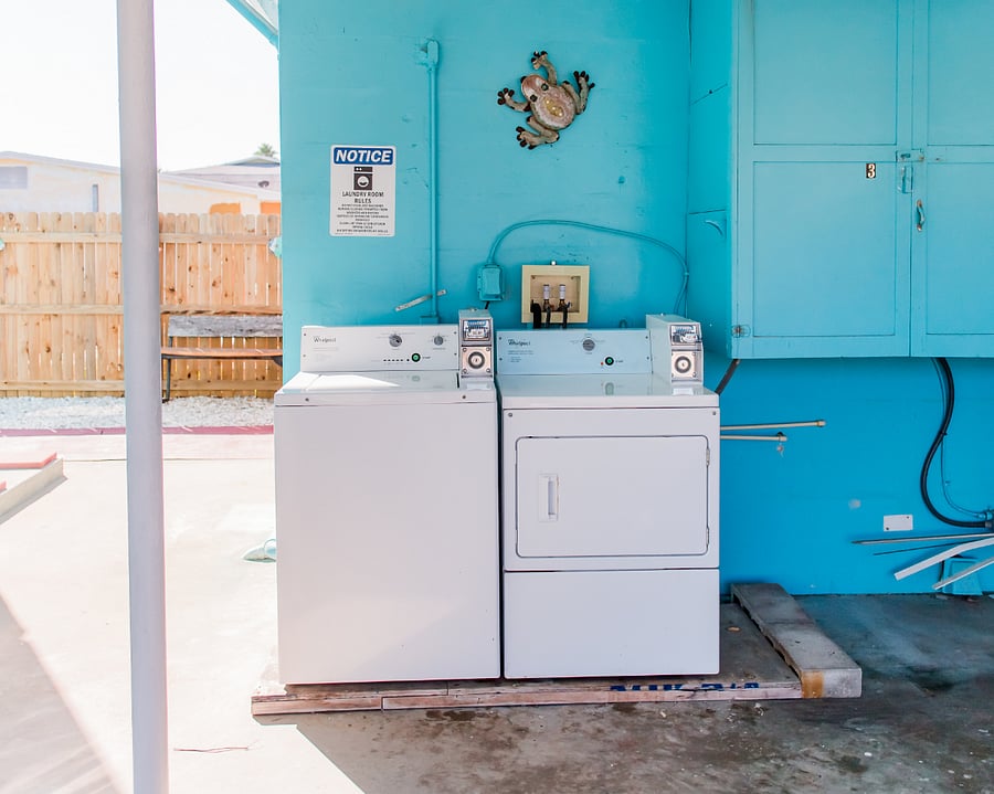 coin-op laundry washer/dryer. 