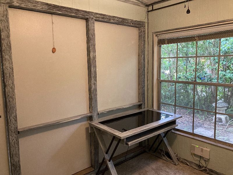 office desk inside the secret room