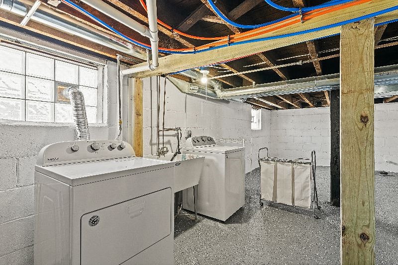 Washer & Dryer in Basement