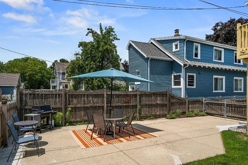 Patio furniture and gas grill