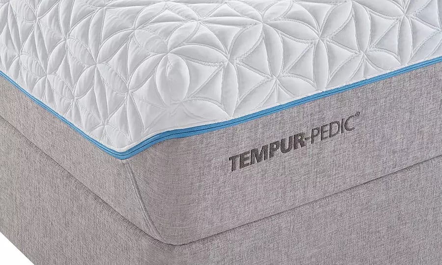 Queen sized Tempur-Pedic Cloud Supreme mattress with 2 x Tempur-Pedic Cloud Adjustable pillows and 2 x Tempur-Pedic Cloud Breeze pillows
