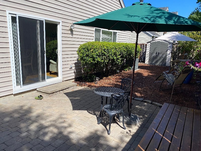 Patio with table and chairs