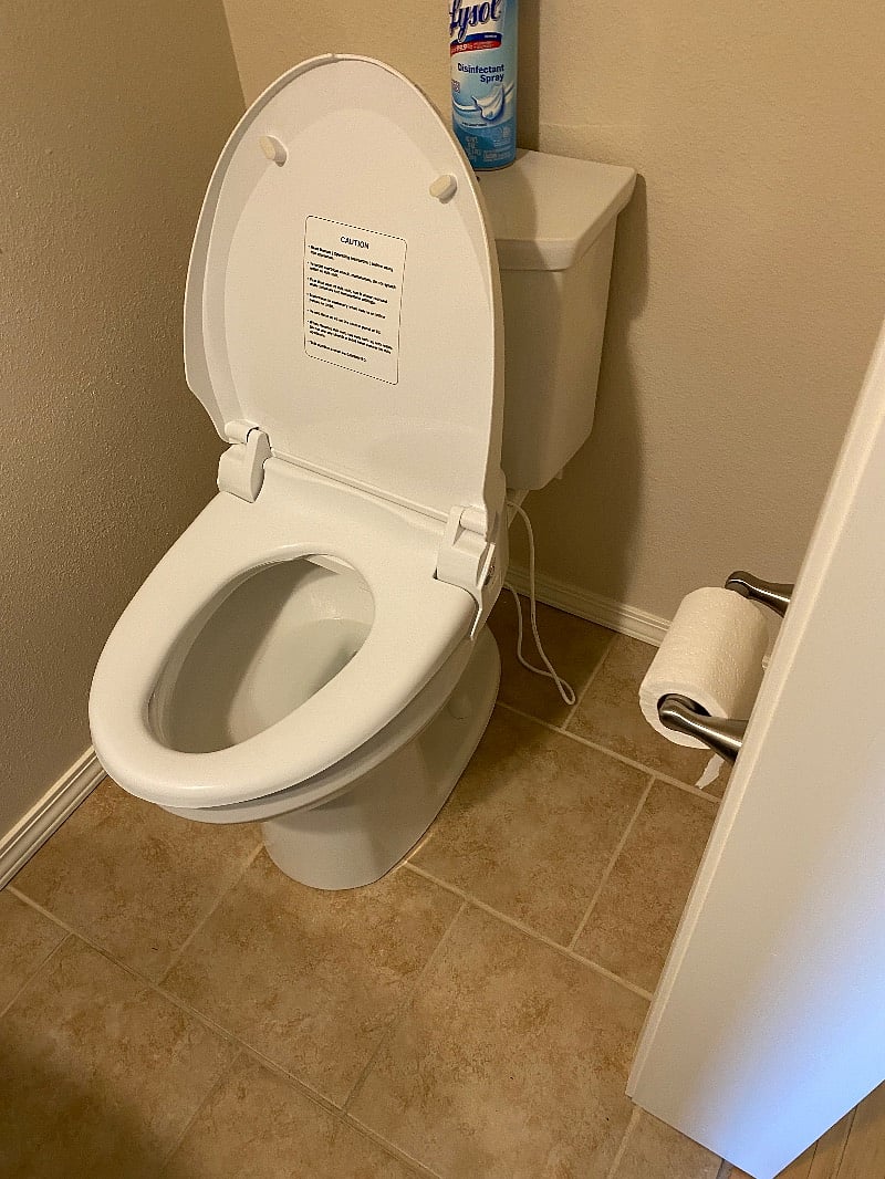 Bidet toilet in 1/2 bath 
