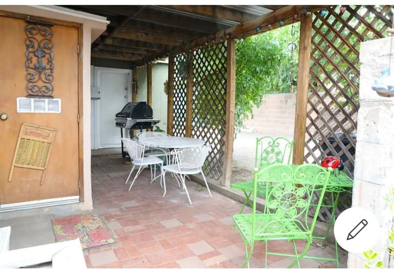 Patio with Propane BBQ grill.