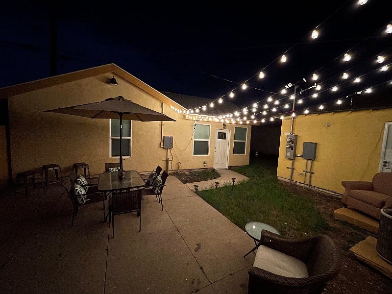 Hanging Lights in Patio (Night View)