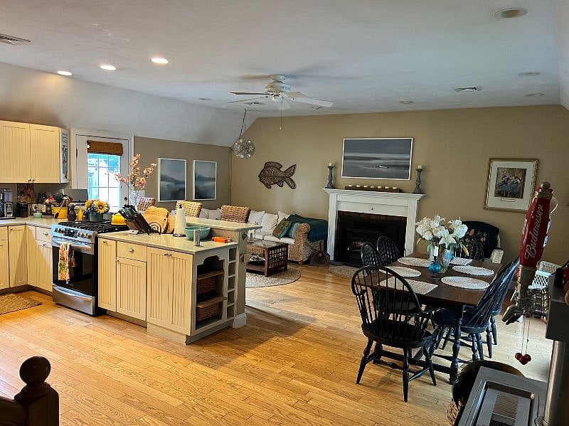 View of Kitchen and Living Room from Front Door