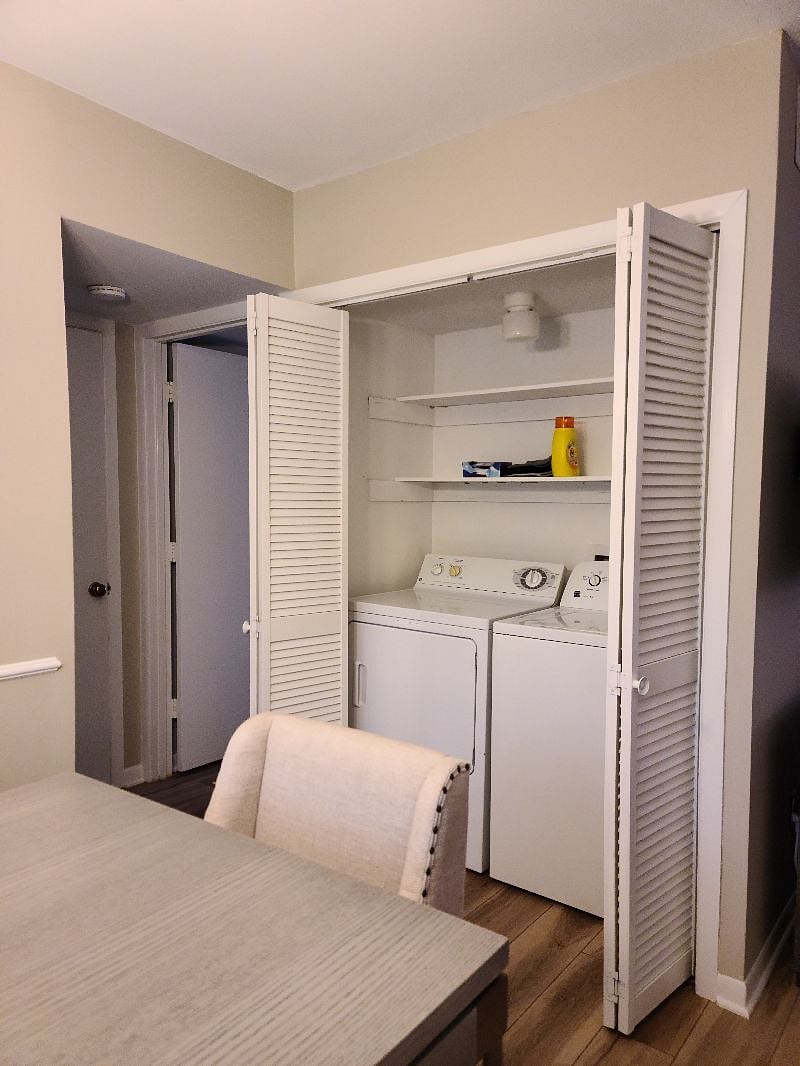 Full size washer and dryer.