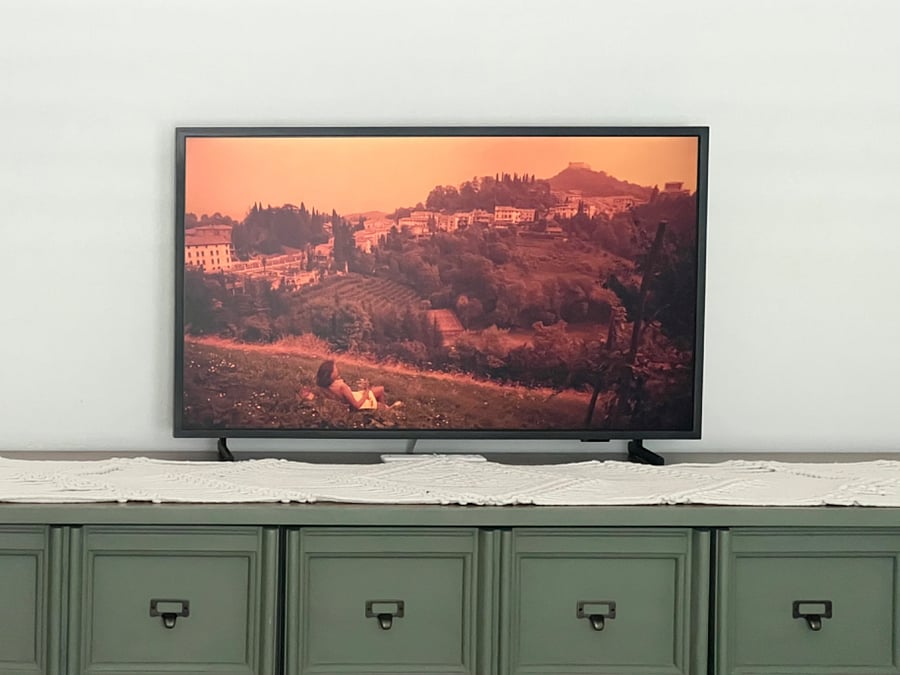 small Frame TV in main bedroom