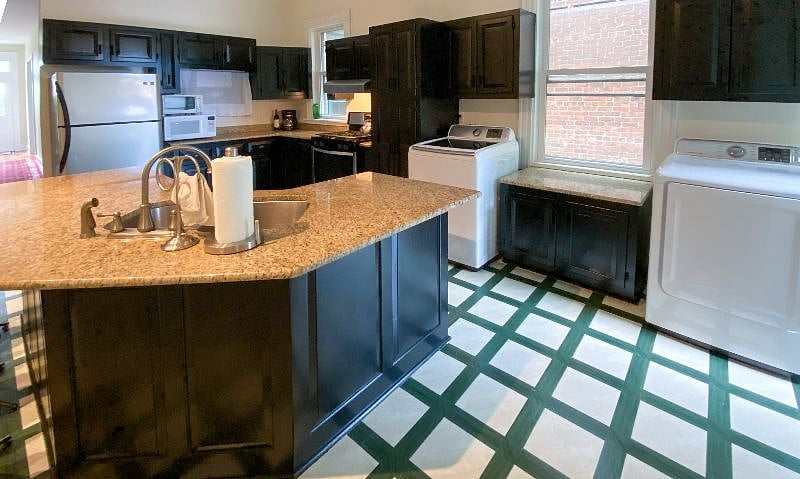 Kitchen - comes stocked with all pots, pans, silverware and dishes.