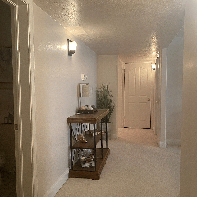 Hallway from your bedroom to your family/tv room