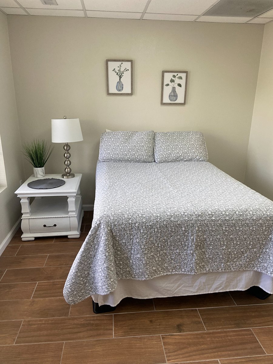 Double bed in this room with a large walk-in closet.