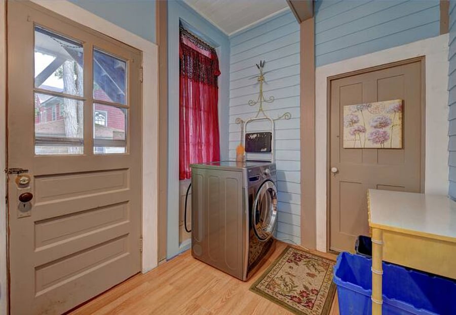 Washer and dryer in unit.
