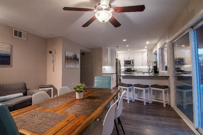 Dining room seating for 6-8 plus eat-in kitchen counter seating for 4
