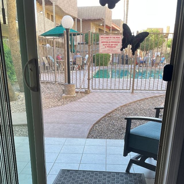 Pool view from living room