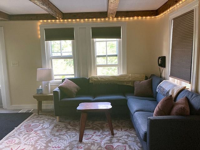 Living room with 55 inch TV