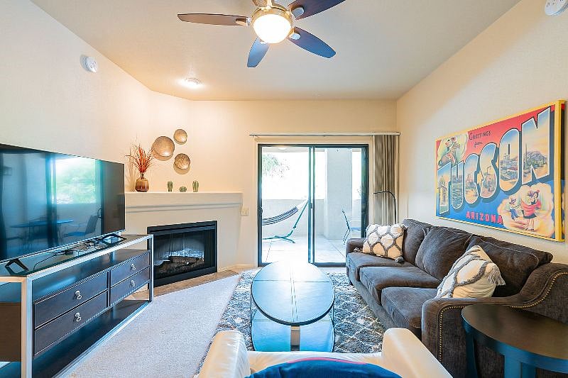 Living Room with Cozy Fireplace