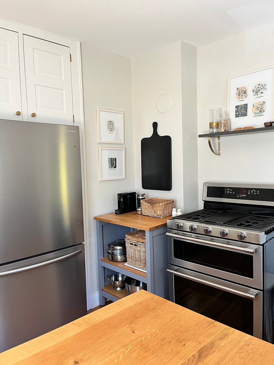 New refrigerator with pull-out bottom drawer freezer. Kitchen is fully stocked for your conveinence and cooking pleasure.