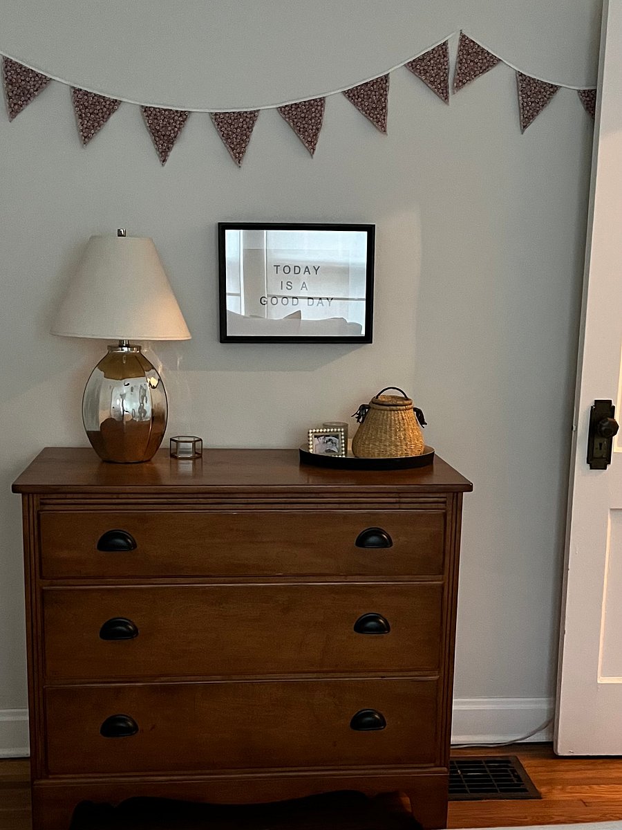 Dresser in Bedroom 2, this bedroom has a small closet with shelves as well and the sweet nook.