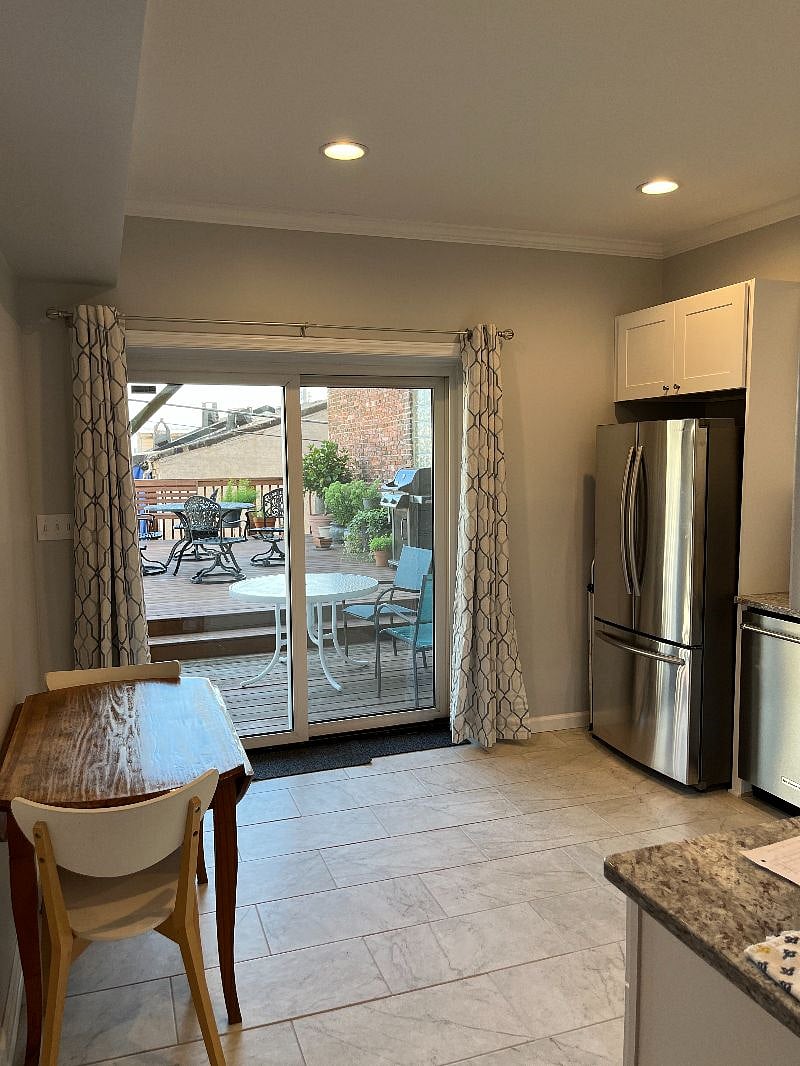 kitchen looking on deck