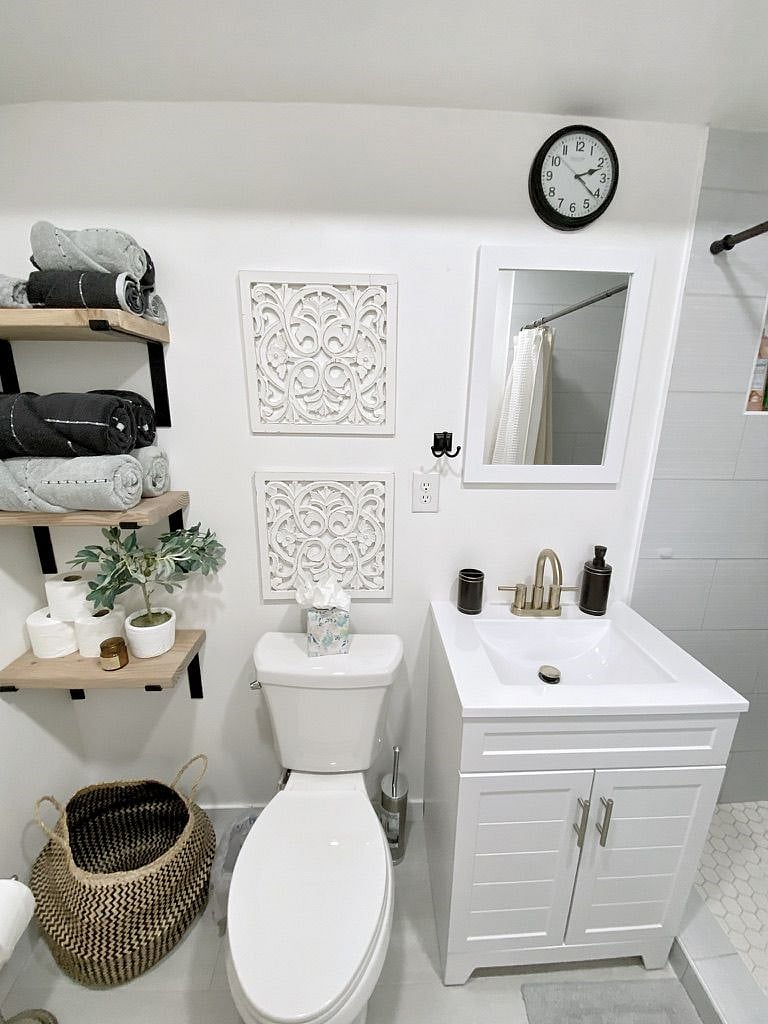 Newly remodeled bathroom, closer view