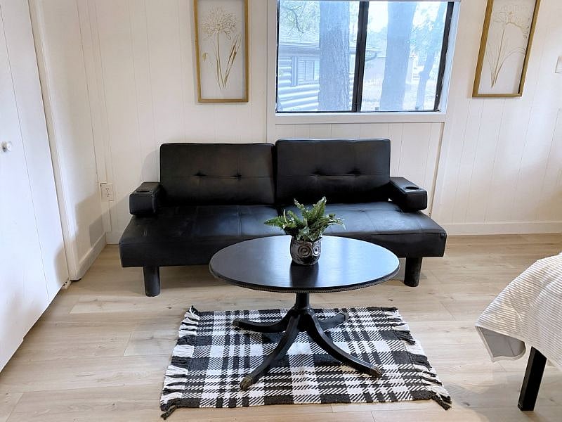 Bedroom 1 is large, so a sleeper sofa is there for your use