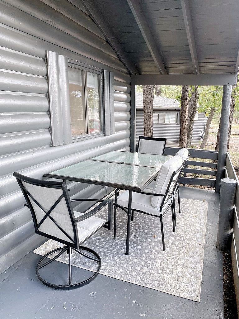 Dining table on front porch