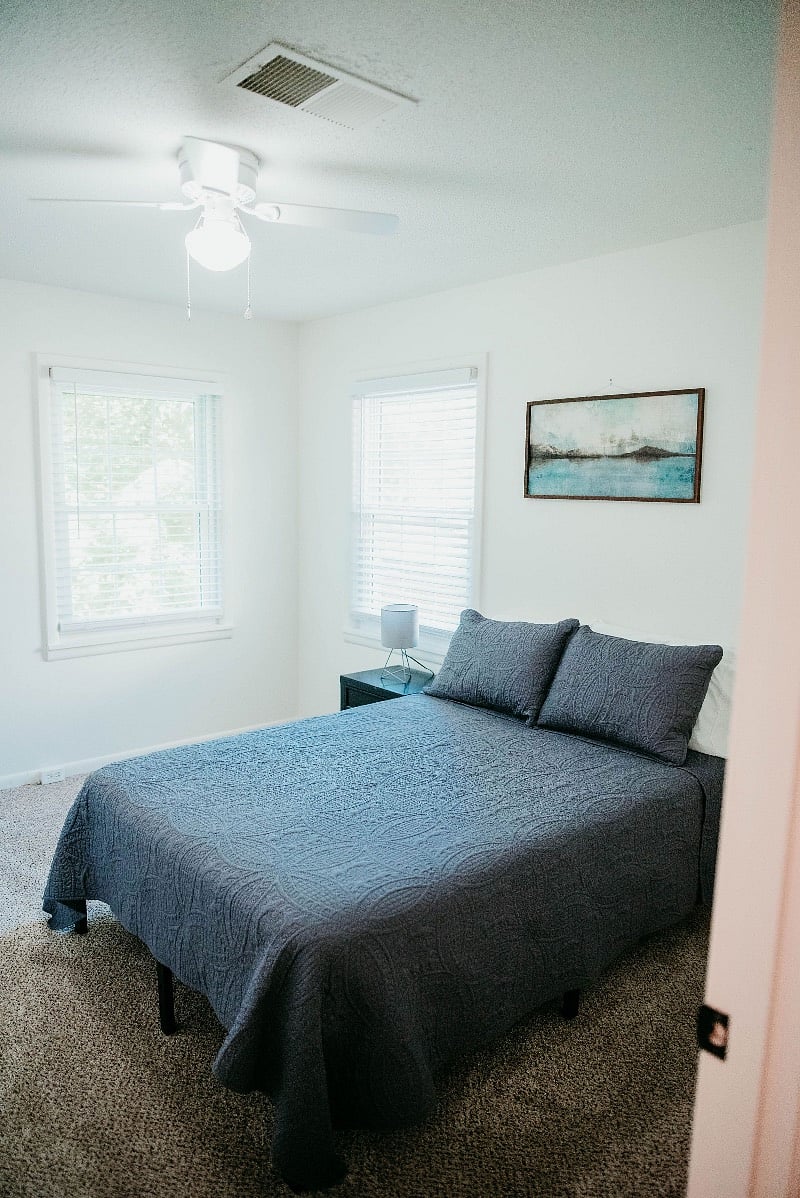 Full bedroom with attached half bath