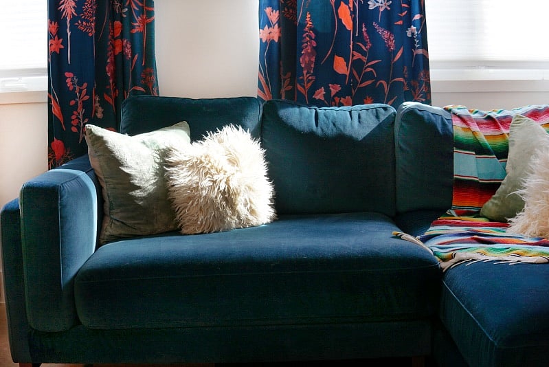 Interior Define sectional couch comfortably seats 3.