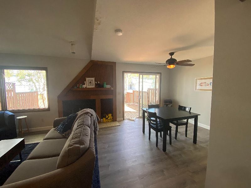 Living Room w/ woodburning fireplace