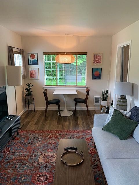 Living area looking out at side yard.